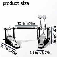 Professionelles Doppel-Bassdrum-Pedal, Aluminiumlegierung, Langlebig für Jazz-Drums, Universelles Zubehör für Percussion-Instrumente