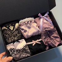 Light luxury design lace pure underwear custom high-end sexy French purple Mushan purple gift for girlfriend