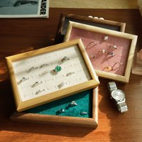 Jewelry Trays Velvet 30 Slot Rings Display Tray Large Capacity Finger Ring Stud Earrings Cufflink Storage Rack Organizer