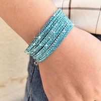 5pcs Trendy Rhinestone Crystal Elastic Bracelets For Women Stretch Wristband Wedding Bracelet Daily Female Accessories Jewelry