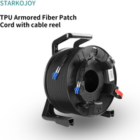 TPU Armored Tactical Fiber Optic Cable Single-Mode 2/4/6/8Cores With PCD310 Reel SM 5.0MM LC/SC/FC/ST/UPC 100m