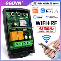 Universal WIFI Smart Switch Module Receiver Works With Tuya and 433.92MHz 433MHz Fixed Rolling Code Garage / Gate Remote Control