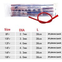 20pcs / 5pcs Disposable Silicon-coated red latex foley catheter medical surgery and training supplies 38cm size Fr8-Fr18