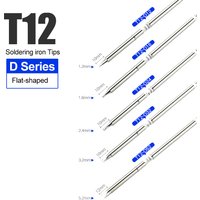 T12 D Series Flat Shaped Tips T12-D08 D12 D16 D24 DL32 D4 D52 for Hakko FX951 FX950 DIY Soldering Station Kits Welding Tools