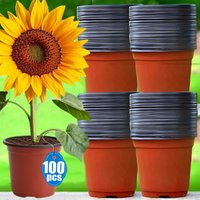 100/20pcs Disposable Flower Seedling Pot Nutrient Tray Simple Plastic Planting Cup Grow Box Home Garden Nursery Potted Container