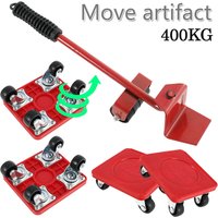 Ensemble de déplacement de meubles, levage de Transport, Rotation à 360 degrés avec roue universelle, objets lourds, roue mobile, barre à roulettes, outils manuels