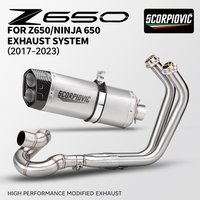 Motorcycle Exhaust Full System For Ninja650 Z650 2017-2023 Front Link Manifold S8 Muffler with DB Killer Escape Line