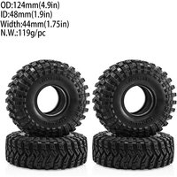 4Pcs 1.9 inch 1/10 RC Crawler Rubber Rock Tires for Traxxas TRX4 TRX6 Axial SCX10 90046 RC4WD D90 D110 Upgrade Parts