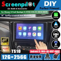 Car Radio For Nissan X-Trail Qashqai 2 J1T32 Qashqai J10 J11 2014 2015 2016 2017 2018 2019 Wireless WIFI GPS Carplay Auto DVD