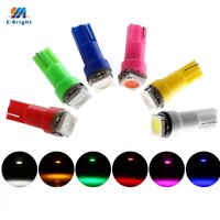 YM E-Bright 100PCS T5 5050 1 SMD 1 LED Bulbs with Wedge Base for Dashboards(Gauge bulbs) Instrument Lamps White Amber Blue Red