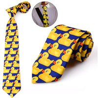 Barney Ducky Tie Cosplay Anime TV Funny Costumes Accessories Little Duck Print Neck Tie 8cm