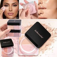 2 in 1 Bake Loose Powder Brightening Correcting Duo Long Lasting Oil Control Natural Face Matte Waterproof Setting Powder Makeup