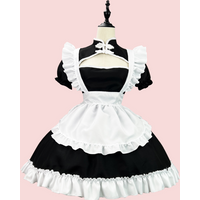 Costume de femme de chambre Anime chinois Chongsam, grande taille, princesse Lolita, Halloween, noir, blanc, école japonaise, vêtements Kawaii