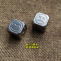 2 Pcs TC4 Titanium Alloy Dice Outdoor EDC Cool Small Tool Gray Round Titanium Dice Finger-guessing Bar Tool Outdoor