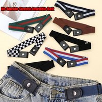 Invisible Traceless Elastic Belt Canvas Buckle-Free Waist Band for Women And Men Adjustable Jeans Pants Dress Belt