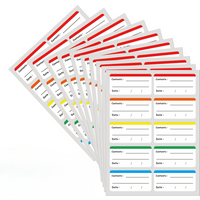 5sheets/50pcs Colorful Removable Freezer and Food Storage Labels Assorted Box Labels for Kitchen Organization