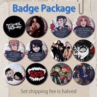 My C-Chemical Romance Brooches for Backpack Accessories 25,32,44,58,75mm Round Enamel Pins 2-piece set Cartoon Anime Badge