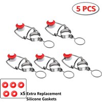Swing Top Caps,5PCS Flip Top Bottle Caps with Replacement Silicone Gasket, Homebrew EZ cap bottle Stopper for Craft Beer Storage