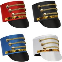 Teens Drum Marching Hat Majorette Master Band Hat Military Royal Soldier Top Caps for Halloween Carnival Cosplay Cap Accessories image 4