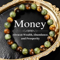 Tiger Eye Stone and Green Turquoise Chalcedony Unisex Bracelet Natural Wealth Power Energy Jewelry friendship bracelets gift