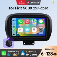 Junsun Android Auto Autoradio für Fiat 500X 2014 2015 2016 2017 2018 2019 2020 Multimedia Wireless Apple CarPlay Intelligente Systeme IPS Touchscreen Stereo Videoplayer 2 Din Autoradio Head Unit