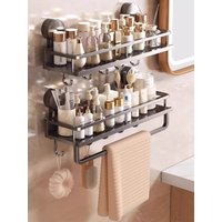 Bathroom Suction Cup Storage Shelf Wall-mounted Without Punching Wall Cosmetics Wash Basin Toilet Storage Rack Countertop