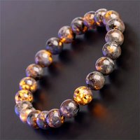 New 8MM Natural Flame Stone Bead Bracelet Healing Energy Single Circle Round Bead Punk Style Handmade Bracelet Wholesale