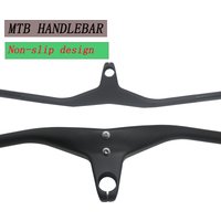 AliExpress FCFB New Carbon Handlebars 28.6mm 17 Degree Integrated Mountain Bike Handlebar with 660-800mm Stem Compatible Bicycle Frame Parts