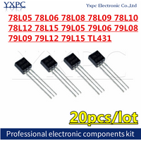 20pcs 78L05 78L06 78L08 78L09 78L10 78L12 78L15 79L05 79L06 79L08 79L09 79L12 79L15 TL431 TO-92 Three-terminal regulator triode
