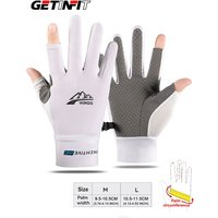 AliExpress NONE GETINFIT 1Pair Summer Ice silk Gloves Non-slip Sun Fishing Outdoor Cycling Driving Breathable Quick Drying Thin Two-finger Glove