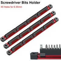 1Pcs 6.35mm Screwdriver Bits Holder Batch Head 40 Holes Sleeve Storage Rack Aluminium Alloy with Magnetic Tool Organizer