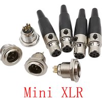 2 pièces Mini XLR 3/4/5/6 broches mâle prise châssis montage sur panneau Mini XLR femelle prise Jack Audio Microphone câble connecteur à souder
