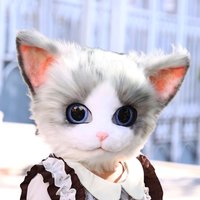 Fursuit Cat Kigurumi Head Mask One Size Plush Furry Headgear for Lolita Cosplay Comic Con Party Stage Performance Costume