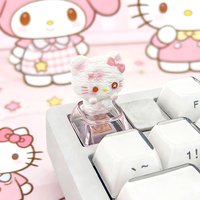 3D Bandage KT Cat Cartoon Custom Transparent Cute and Exquisite HelloKitty Series DIY Personalized Keycaps