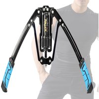 Adjustable Torsion Arm Chest Exerciser Hydraulic Power Strength Trainer 10-200kg Black Steel for Strength Training