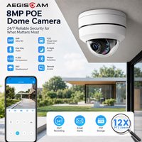 4K 8MP HD 12X PTZ Zoom PoE Sicherheitskamera für den Außenbereich, Dome-CCTV-Kamera mit 80M Nachtsicht, Bewegungserkennung, Einweg-Audio, Videowiedergabe, H.265, Fernzugriff,