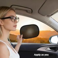 Mini car sunshade for summer, blocks light and heat, protects car windows from sun, and has static electricity adsorption.
