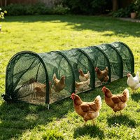 Foldable Chicken Tunnel Long Quick Installation Flexible Yard Outside Chicken Tunnels for Ducks Geese Rabbits Small Pets Chicks