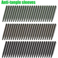 50pcs/150pcs Fishing Anti Tangle Sleeves,Carp Fishing Terminal Connect Hook Fishing Rubber Tubes,Black/Green/Brown