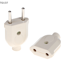 ABS Pure Copper 10A 250V 2 Pin EU Plug Male Female Electronic Connector Socket Wiring Power Extension