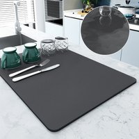 Super saugfähige Matte für große Küche, Kaffeegeschirr-Abtropfmatte, Trockenmatte, schnell trocknend, für Badezimmer, Abtropfunterlage, Küchenarmatur, Tischset