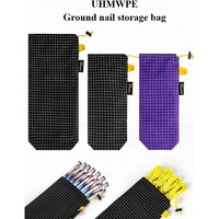 UHMWPE Tent Nails Storage Bag Camping Gear Outdoor Tools Multifunctional Ground Nail Storage Bag Ground Pegs Drawstring Bag Camp
