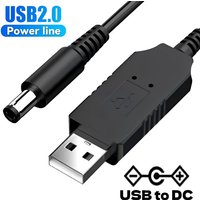 USB2.0 Male A To DC Power Cord 5V To 9V USB Cable Boost Converter 80cm DC Plug Jack Connector USB To DC Cable for Wifi Modem Fan