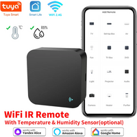 Smart Remote WiFi IR Blaster for TV Air Conditioner Thermometer Hygrometer Compatible with Alexa Google Home Link Tuya