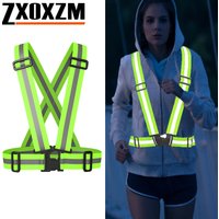 1Pcs Night Running Vest High Visibility Reflective, Breathable Adjustable Safety Vest for Jogging Cycling Walking Hiking
