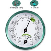 2 In 1 Stainless Steel Thermometer Hygrometer Wall-mounted Auto Measure Thermometer for Home Office Temperature Humidity Meter