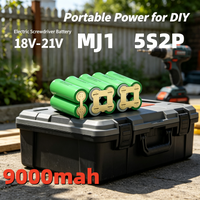 Hochleistungs-Akku mit 9000 mAh, 18 V–21 V, wiederaufladbar, 5S2P, 18650-Zellen, für Akku-Bohrmaschinen und Elektroschrauber.