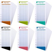 60 Pcs A6 Glossy Finish Budget Sheets 6 Rings Binder Expense Tracker For Envelope Planner Wallet Organizer Family Shool Office