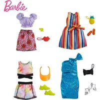 Original Fashion Mattel Barbie Doll Clothes Clothing Accessories Purse Shoes Set Genuine Top Brand Toys for Girls Children