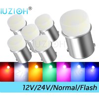 IUZIOH 12V 24V Led Bulb 1156 1157 Strobe BA15S BAY15D P21W P21/5W R5W R10W Lamp Flash Flashing Brake Reverse Truck Car Light Red